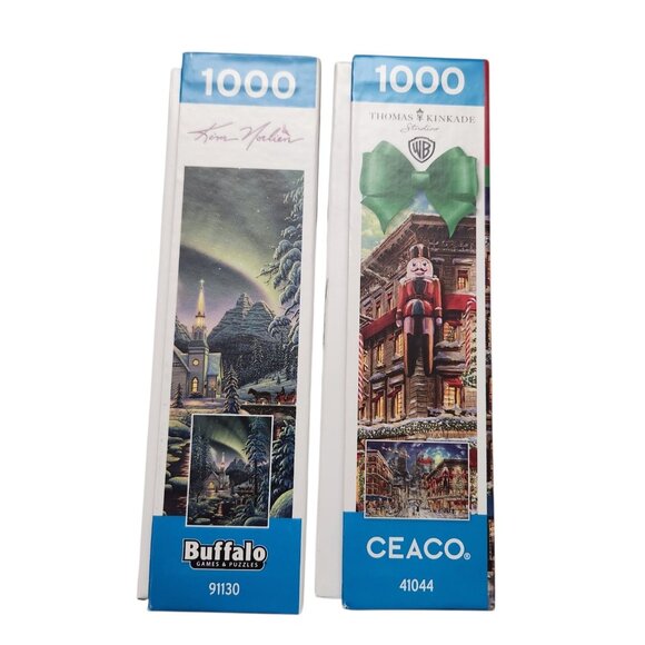 Christmas Winter Holiday Puzzles 1000 Pcs ELF Thomas Kinkade Kim Norlien - Picture 2 of 9